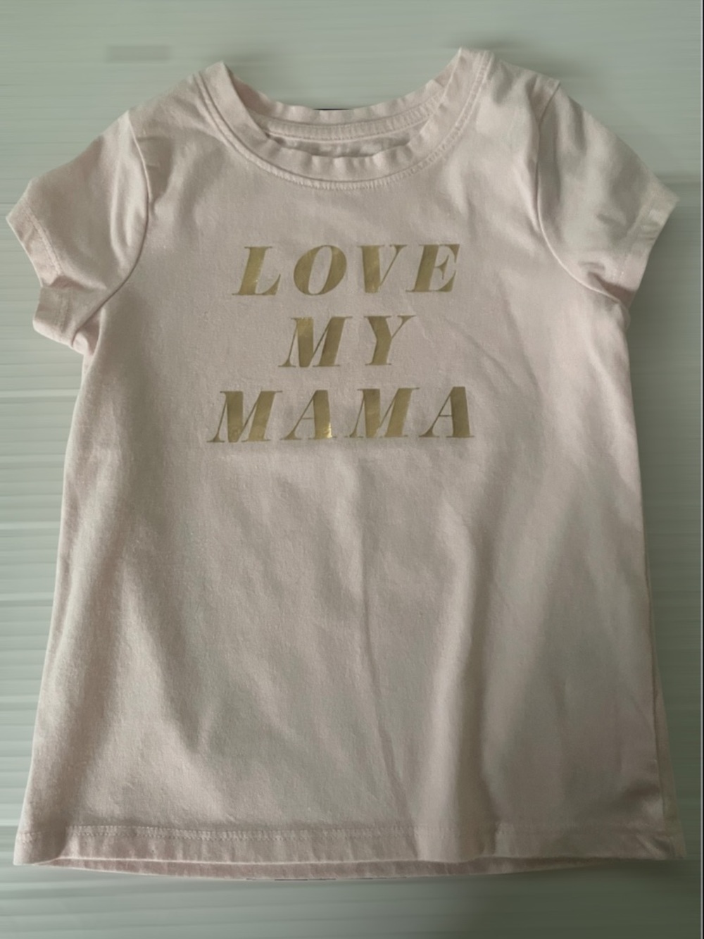 Cat & Jack Light Pink Tee with Gold 'LOVE MY MAMA' Foil